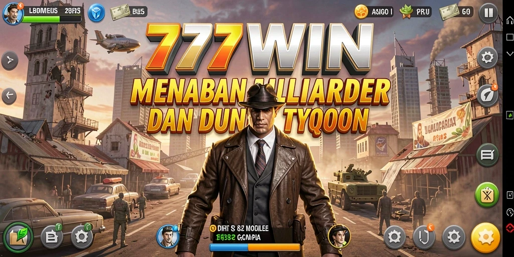 Screenshot utama gameplay menunjukkan keseruan di dunia Tycoon.