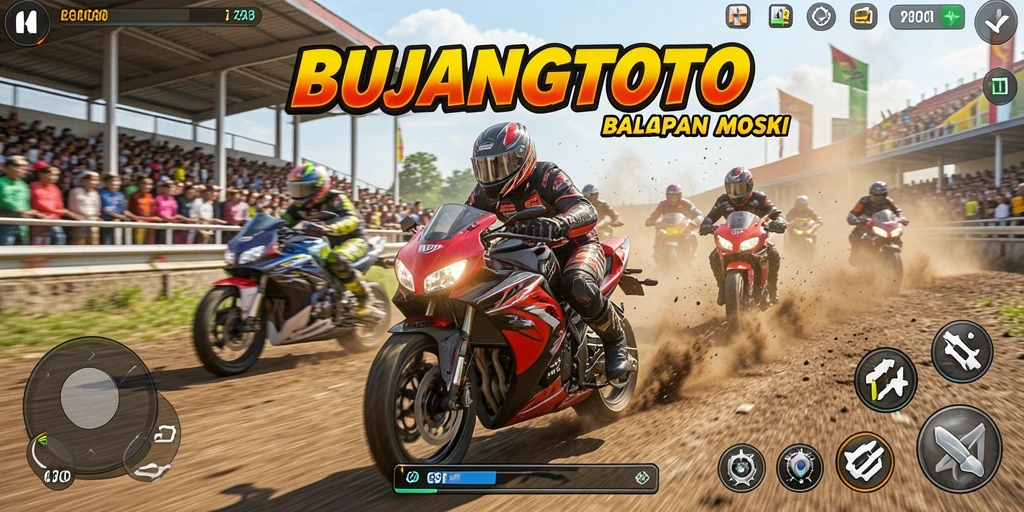 Gameplay seru dengan balapan motor yang menegangkan.