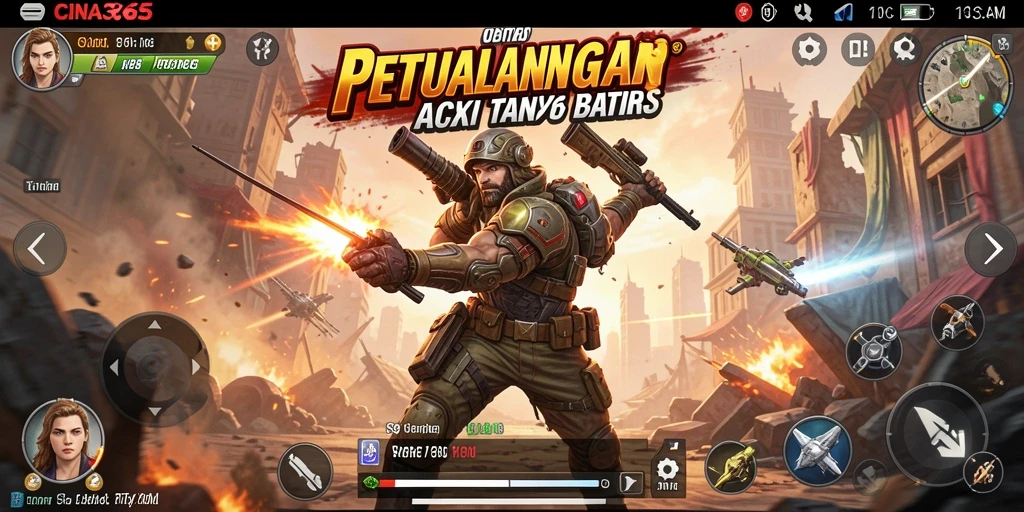 Tangkapan layar dari CINA365 menampilkan aksi menyerang dan bertahan yang mendebarkan.