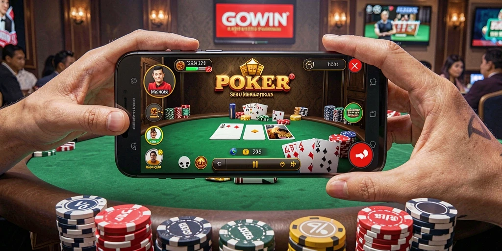 Tampilan seru dan mendebarkan dari permainan Poker di GOWIN.