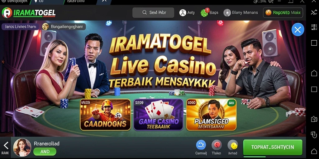 Tampilan gameplay Live Casino yang mendebarkan di IRAMATOGEL.