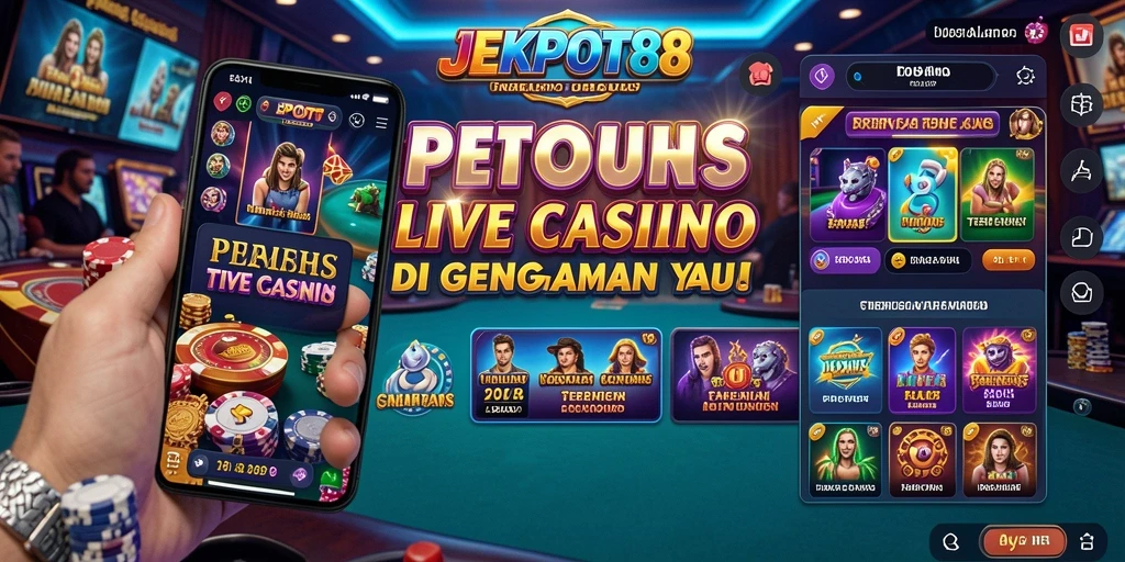 Tangkapan layar dari gameplay JEKPOT88 yang mendebarkan di Live Casino.