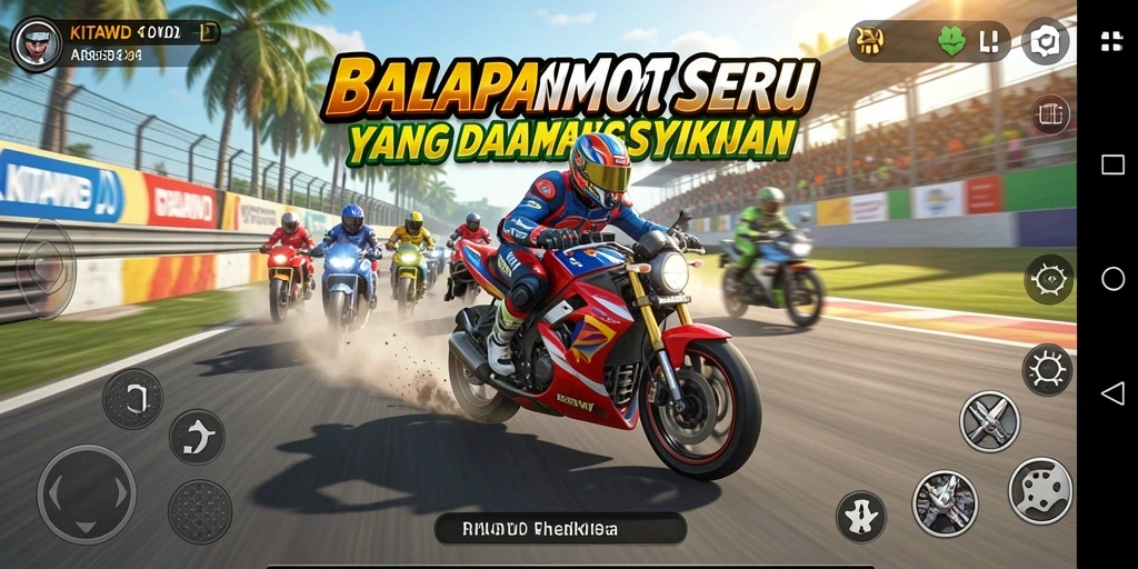 Gameplay seru dengan balapan motor yang menegangkan.