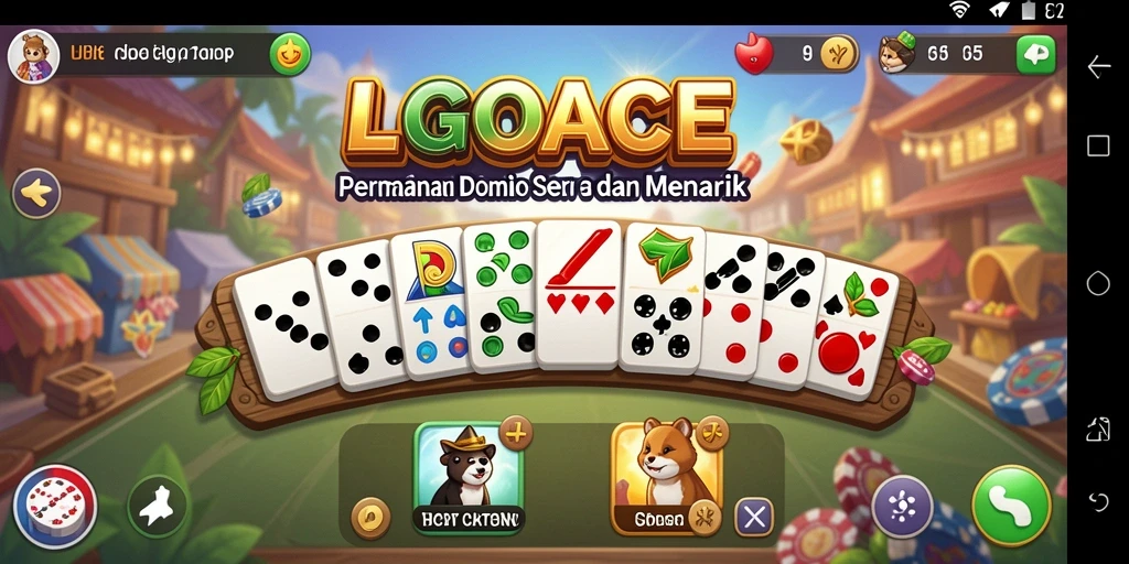 Screenshot LGOACE menampilkan aksi seru dalam permainan Domino.