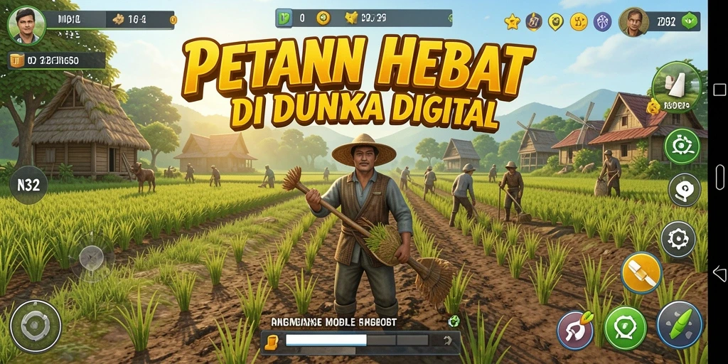 Gameplay menarik N32 menampilkan aktivitas pertanian yang seru.