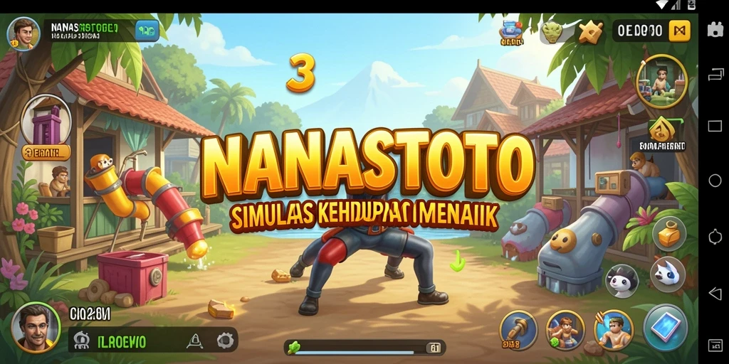 Tangkapan layar gameplay NANASTOTO menampilkan dinamika hidup sehari-hari yang menarik.