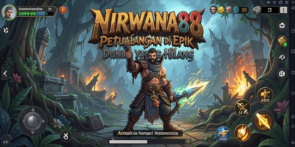Tampilan gameplay <strong>NIRWANA88</strong> dengan grafis yang memukau dan skenario petualangan.
