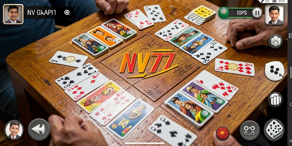 Tampilan gameplay Gaple di NV77 yang seru dan interaktif.