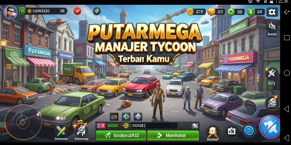 Gameplay Tycoon PUTARMEGA yang menarik dan interaktif.