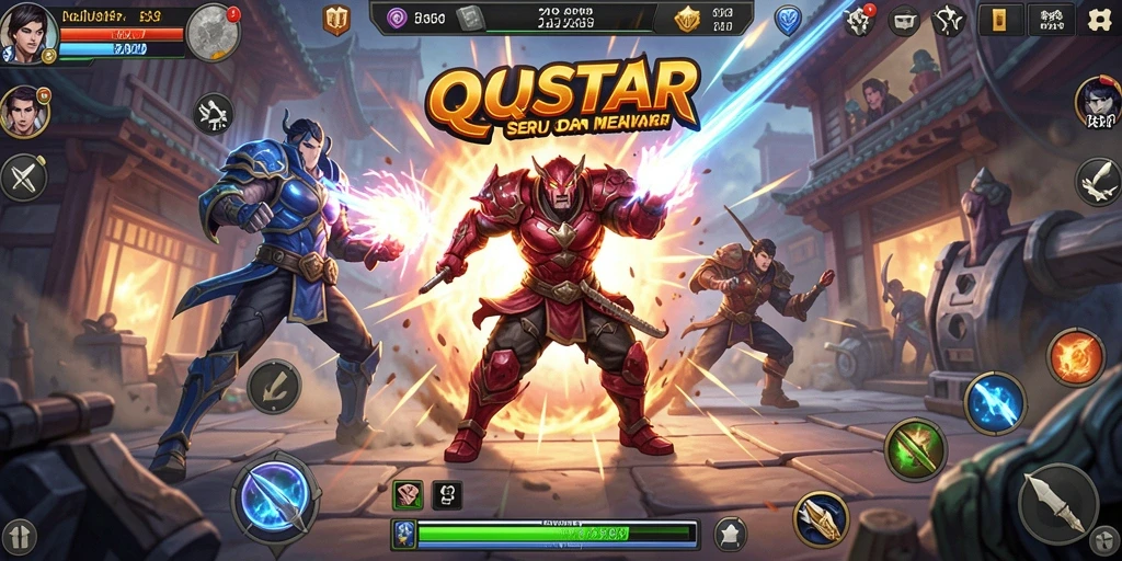 Tangkapan layar menunjukkan aksi pertarungan intens dalam QQSTAR.