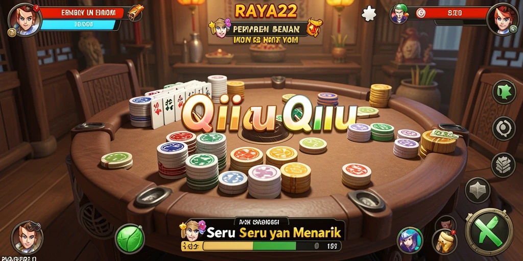 Screenshot utama RAYA22 menunjukkan gameplay QiuQiu yang seru.