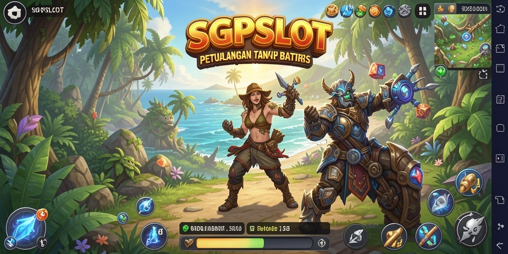 Screenshot gameplay SGPSLOT yang menunjukkan petualangan di dunia terbuka.