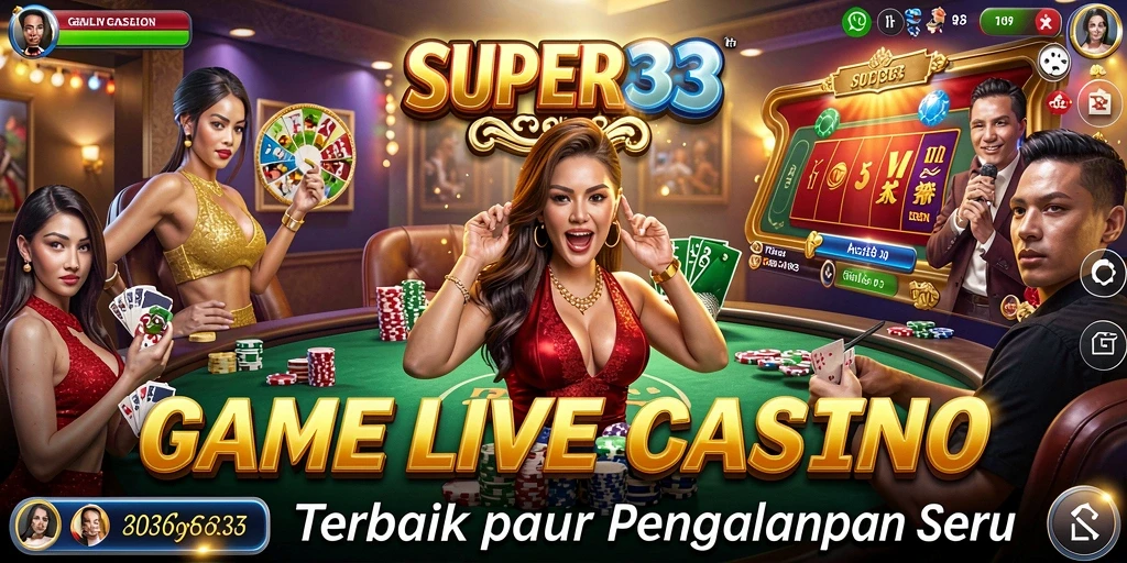 Tampilan gameplay Live Casino SUPER33 yang mendebarkan dan interaktif.