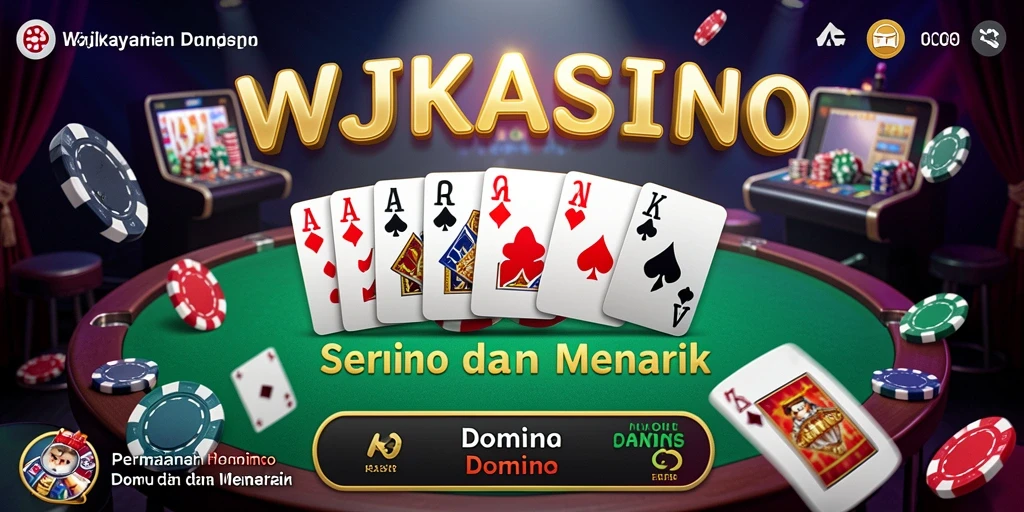 Screenshot utama WJKASINO dengan aksi permainan domino yang seru.